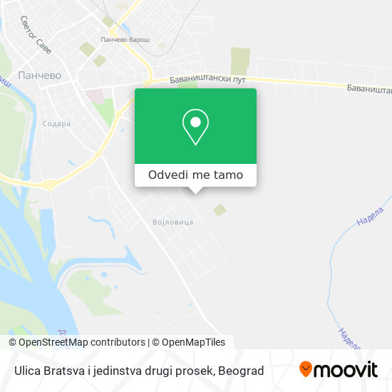 Ulica Bratsva i jedinstva drugi prosek mapa