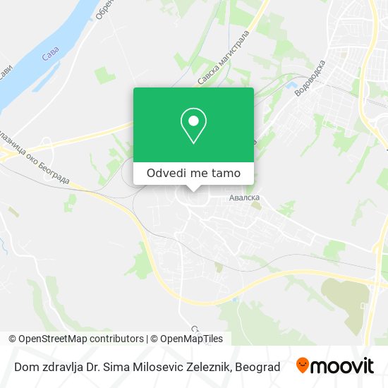Dom zdravlja Dr. Sima Milosevic Zeleznik mapa