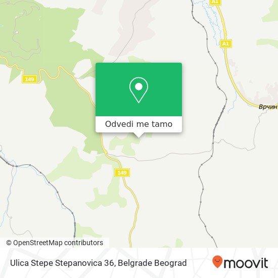 Ulica Stepe Stepanovica 36 mapa