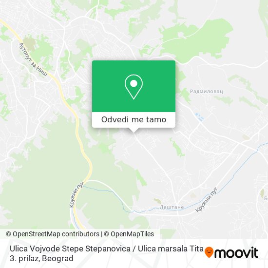 Ulica Vojvode Stepe Stepanovica / Ulica marsala Tita 3. prilaz mapa