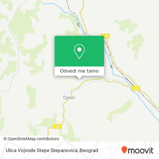 Ulica Vojvode Stepe Stepanovica mapa