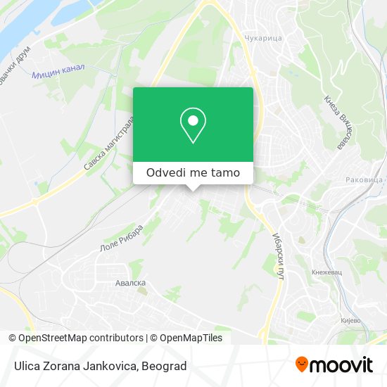 Ulica Zorana Jankovica mapa