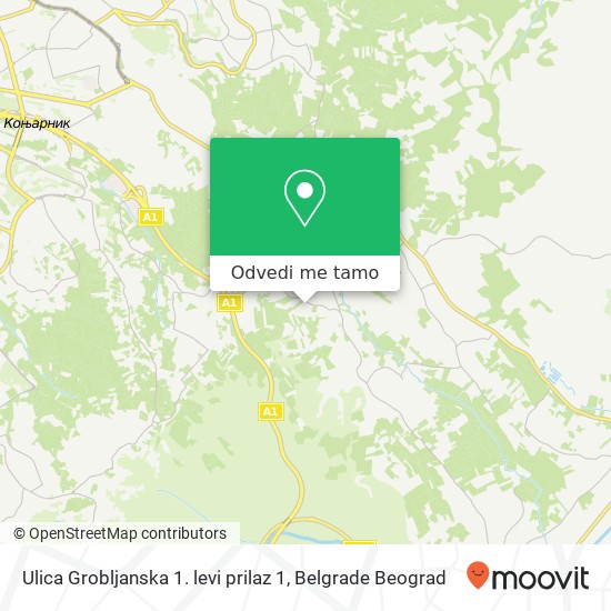 Ulica Grobljanska 1. levi prilaz 1 mapa