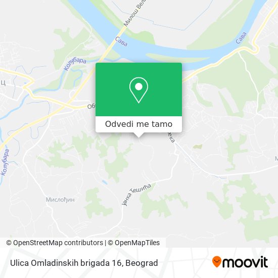 Ulica Omladinskih brigada 16 mapa