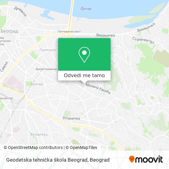 Geodetska tehnička škola Beograd mapa