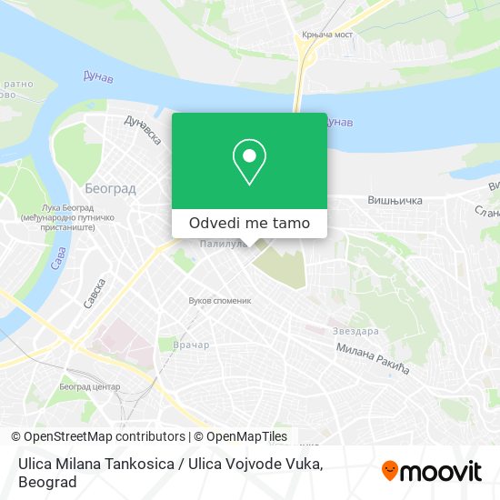 Ulica Milana Tankosica / Ulica Vojvode Vuka mapa