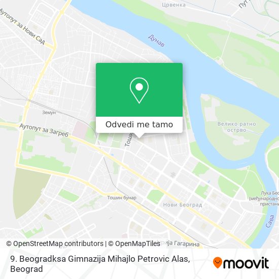 9. Beogradksa Gimnazija Mihajlo Petrovic Alas mapa