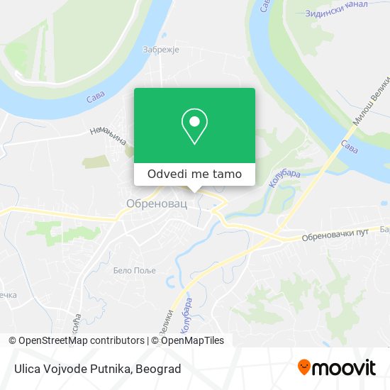 Ulica Vojvode Putnika mapa