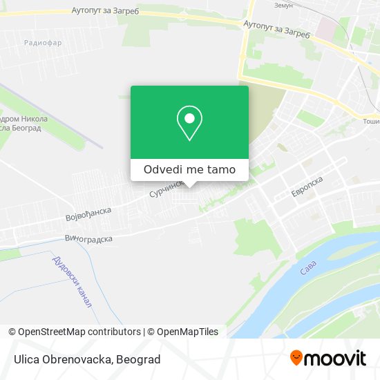 Ulica Obrenovacka mapa