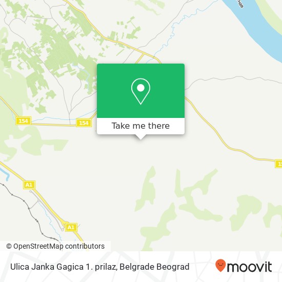 Ulica Janka Gagica 1. prilaz mapa