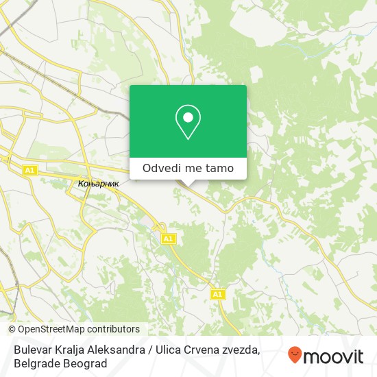 Bulevar Kralja Aleksandra / Ulica Crvena zvezda mapa