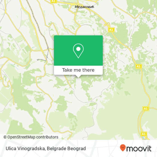 Ulica Vinogradska mapa