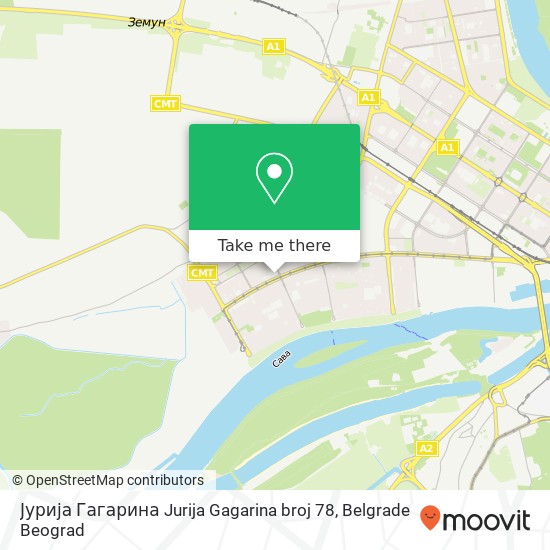 Јурија Гагарина Jurija Gagarina broj 78 mapa