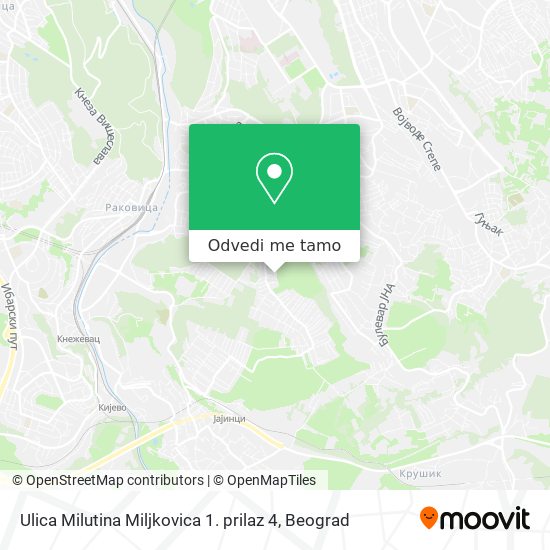 Ulica Milutina Miljkovica 1. prilaz 4 mapa