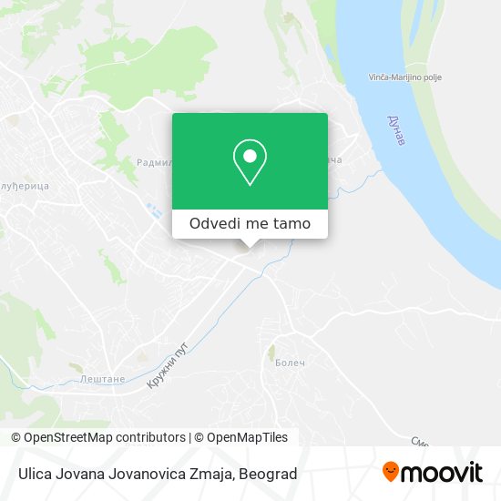 Ulica Jovana Jovanovica Zmaja mapa