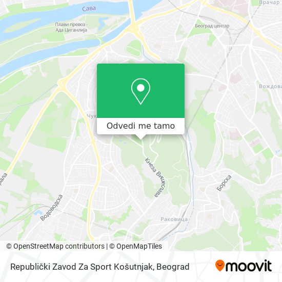 Republički Zavod Za Sport Košutnjak mapa