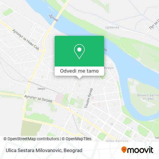 Ulica Sestara Milovanovic mapa
