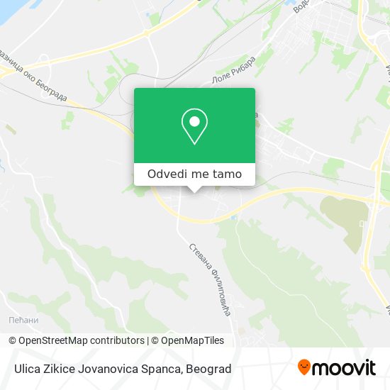 Ulica Zikice Jovanovica Spanca mapa