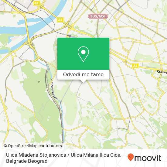 Ulica Mladena Stojanovica / Ulica Milana Ilica Cice mapa