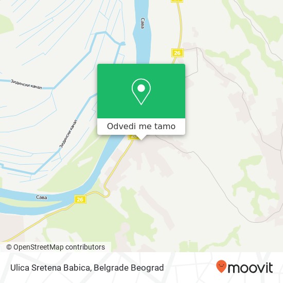 Ulica Sretena Babica mapa