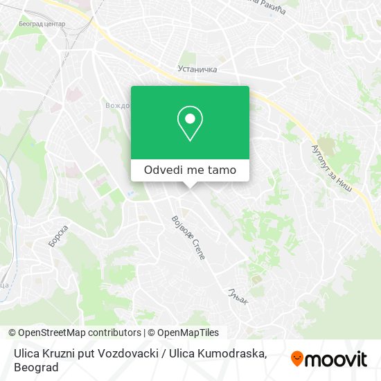 Ulica Kruzni put Vozdovacki / Ulica Kumodraska mapa