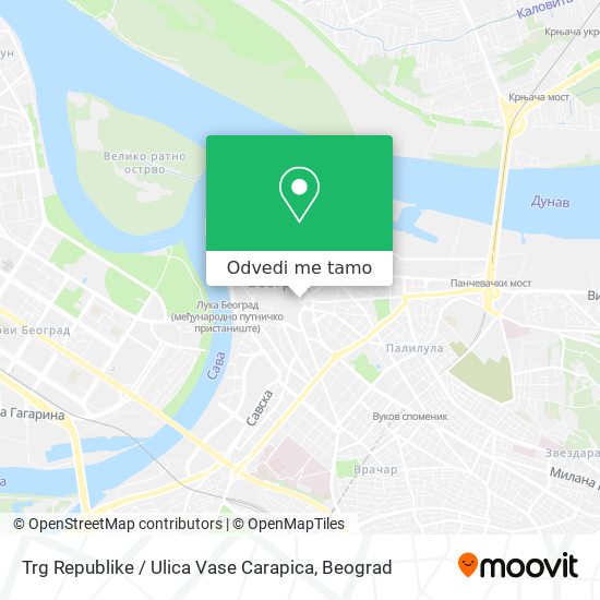 Trg Republike / Ulica Vase Carapica mapa