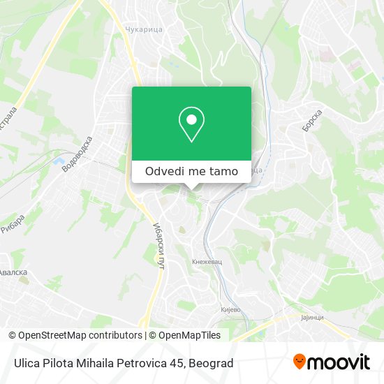 Ulica Pilota Mihaila Petrovica 45 mapa