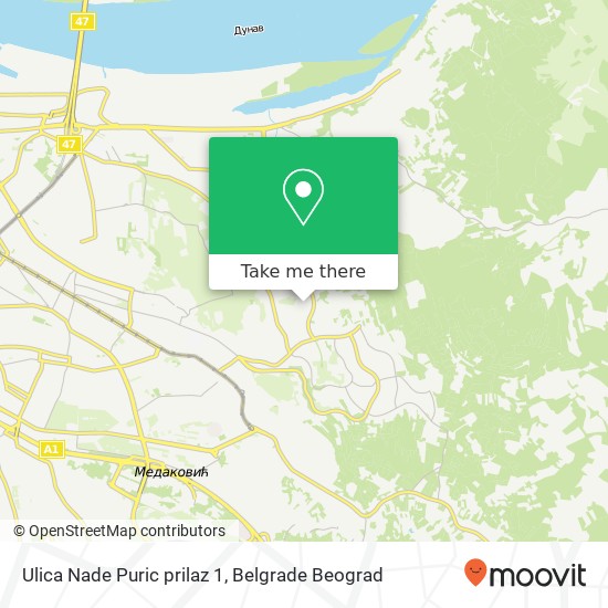 Ulica Nade Puric prilaz 1 mapa