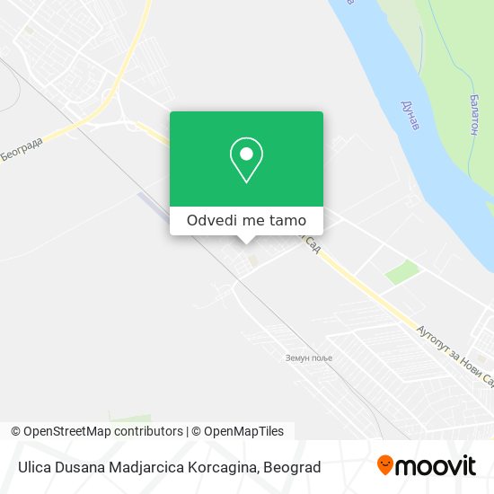 Ulica Dusana Madjarcica Korcagina mapa