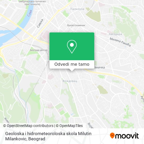 Geoloska i hidrometeoroloska skola Milutin Milankovic mapa