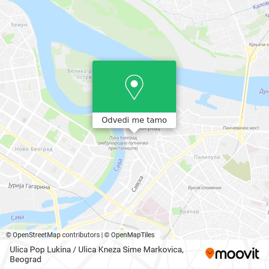 Ulica Pop Lukina / Ulica Kneza Sime Markovica mapa