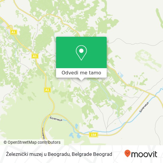 Železnički muzej u Beogradu mapa