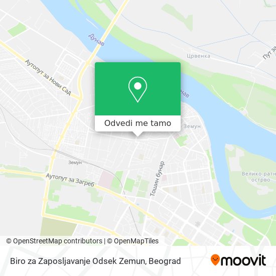 Biro za Zaposljavanje Odsek Zemun mapa