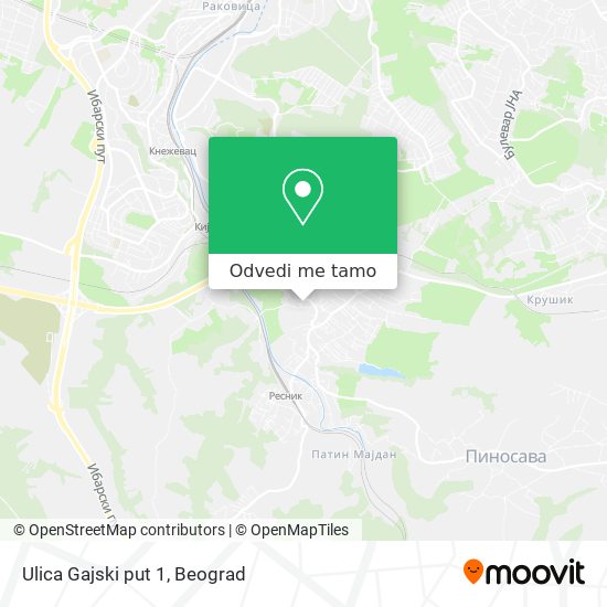 Ulica Gajski put 1 mapa