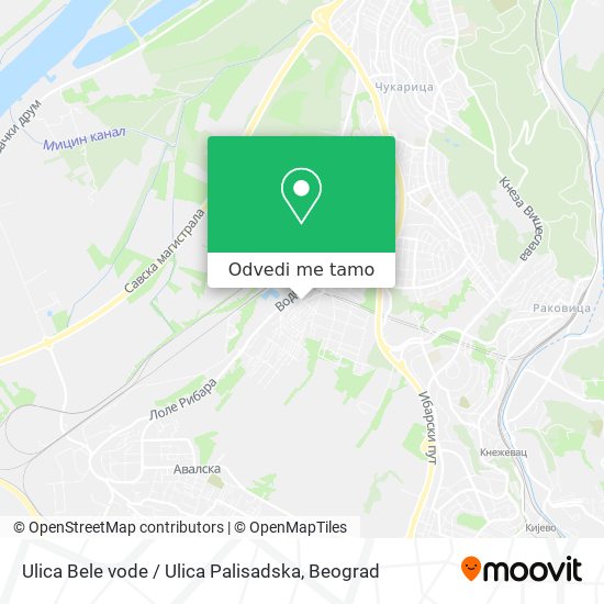 Ulica Bele vode / Ulica Palisadska mapa