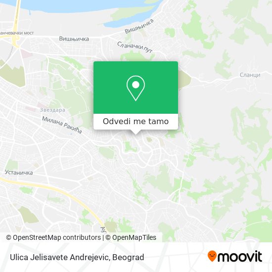 Ulica Jelisavete Andrejevic mapa