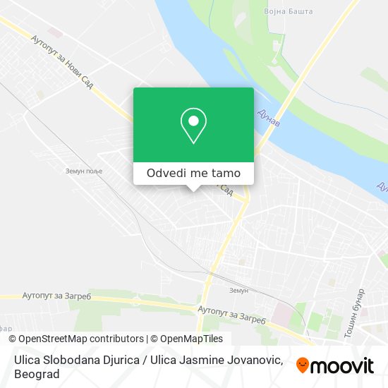 Ulica Slobodana Djurica / Ulica Jasmine Jovanovic mapa