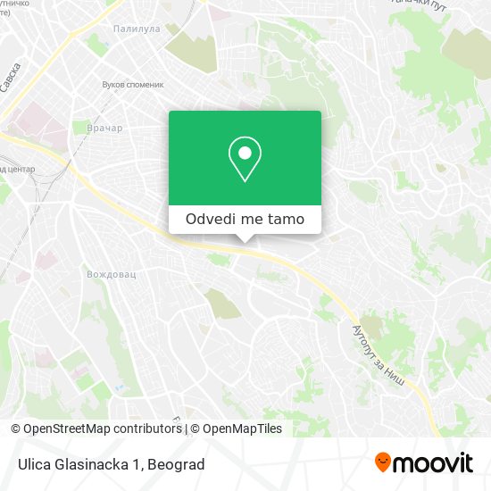 Ulica Glasinacka 1 mapa