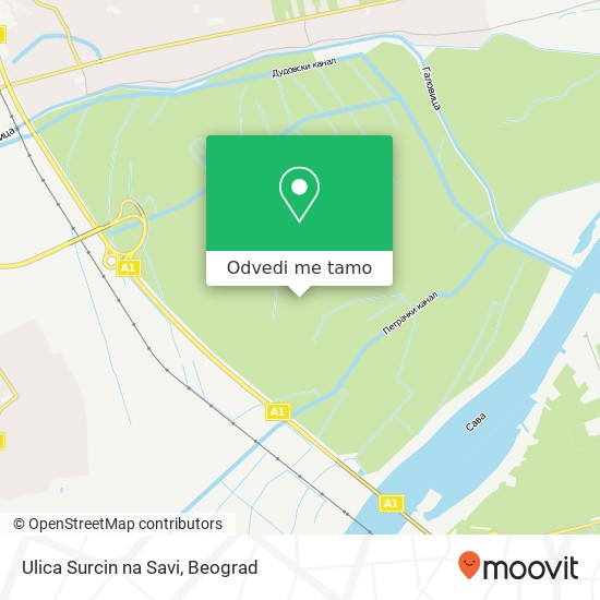 Ulica Surcin na Savi mapa