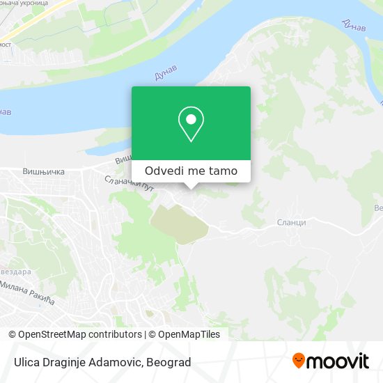 Ulica Draginje Adamovic mapa