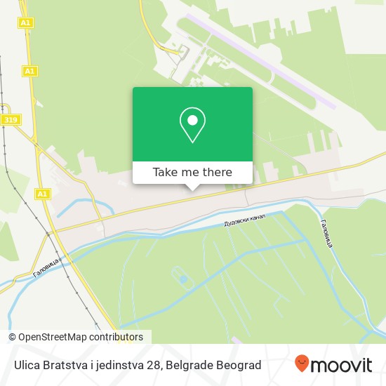 Ulica Bratstva i jedinstva 28 mapa