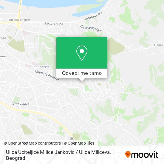 Ulica Uciteljice Milice Jankovic / Ulica Miliceva mapa