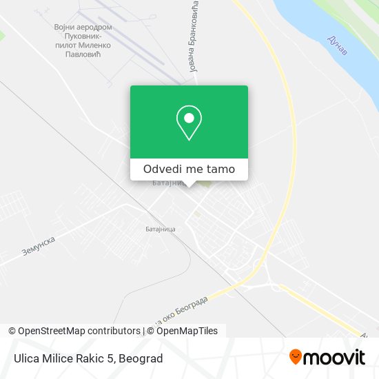 Ulica Milice Rakic 5 mapa