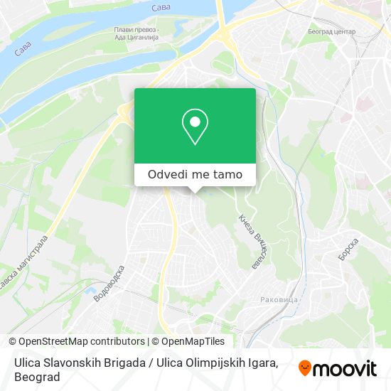 Ulica Slavonskih Brigada / Ulica Olimpijskih Igara mapa