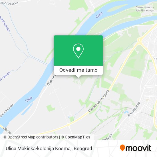 Ulica Makiska-kolonija Kosmaj mapa