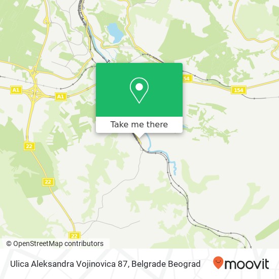 Ulica Aleksandra Vojinovica 87 mapa