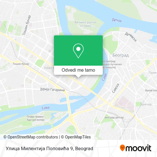 Улица Милентија Поповића 9 mapa