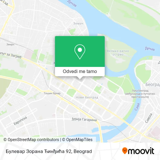 Булевар Зорана Ђинђића 92 mapa