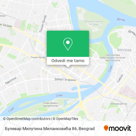 Булевар Милутина Миланковића 86 mapa