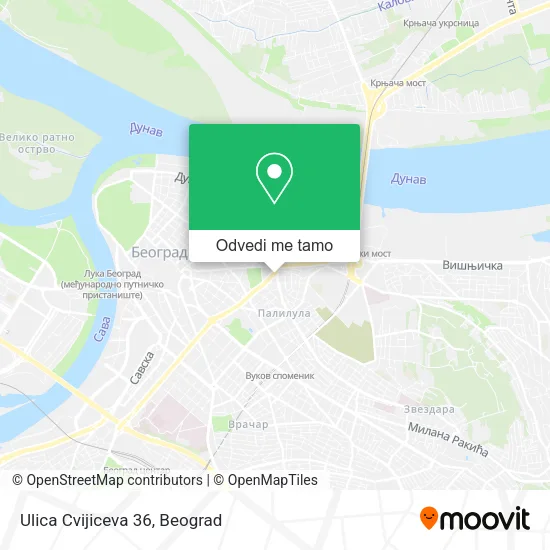 Ulica Cvijiceva 36 mapa